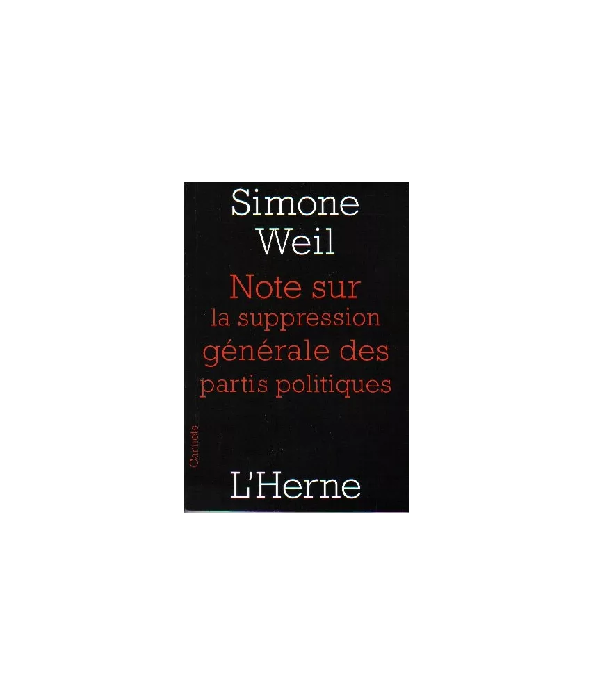 Note sur la suppression générale des partis politiques