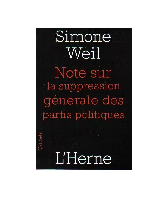 Note sur la suppression générale des partis politiques