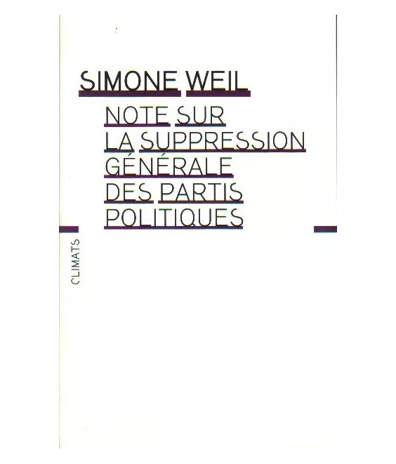 Note sur la suppression générale des partis politiques