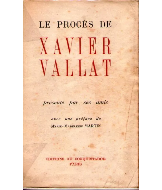 Le procès de Xavier Vallat