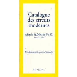 Catalogue des erreurs modernes Selon le Syllabus de Pie IX, 8 décembre 1964