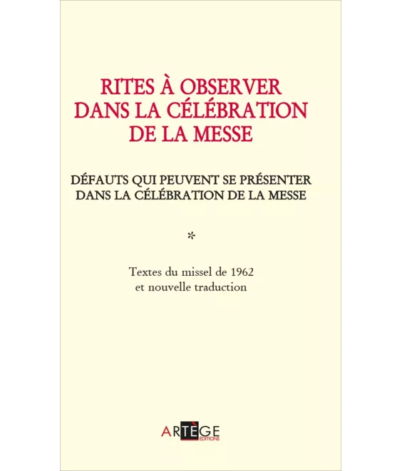Rites à observer dans la célébration de la Messe
