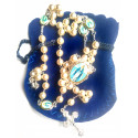 Chapelet perles et image de la Vierge de la rue du Bac - Pochette bleu