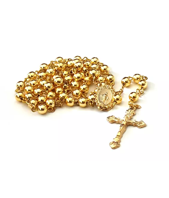 Chapelet perles dorées