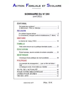 Action Familiale et Scolaire - Action familiale et scolaire N°279 - Avril 2022