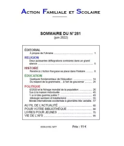 Action Familiale et Scolaire - Action familiale et scolaire N°281 juin 2022
