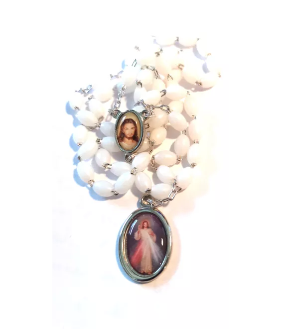 Chapelet de la Miséricorde Divine - Perles blanches
