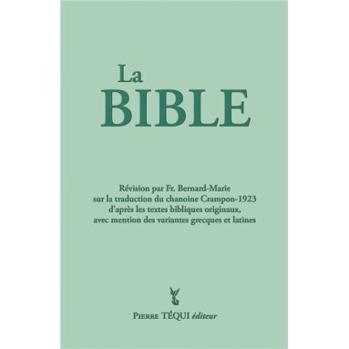 Chanoine Augustin Crampon - La Bible Intégrale - Couverture verte