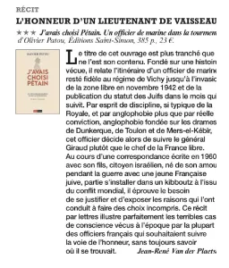 Olivier Patou - J'avais choisi Pétain - Un officier de Marine dans la Tourmente