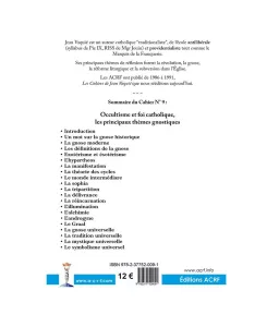 Cahier Jean Vaquié N°9 - Occultisme et foi catholique - Les principaux thèmes gnostiques