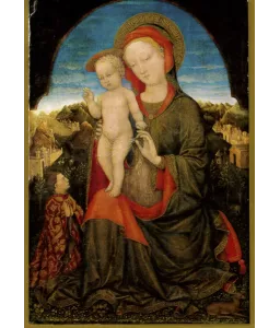 Vierge et enfant vénérés par Lionel d'Este N°574 CP