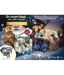 En avant Noël avec saint François d'Assise - Calendrier de l'Avent avec stickers et son livret d'accompagnement