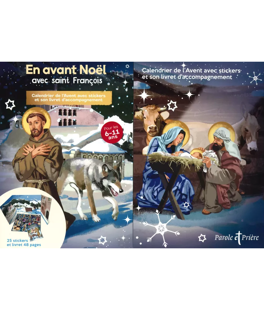 En avant Noël avec saint François d'Assise - Calendrier de l'Avent avec stickers et son livret d'accompagnement